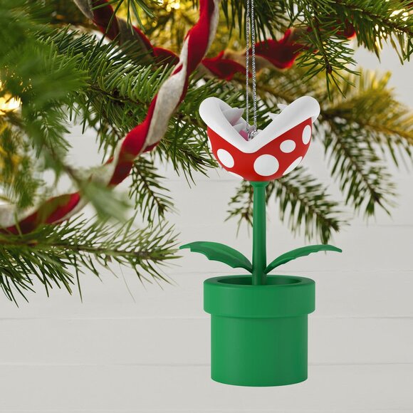 New! Super Mario Bros. Piranha Plant Hallmark Keepsake Ornament 2019 Nintendo - Picture 3 of 3